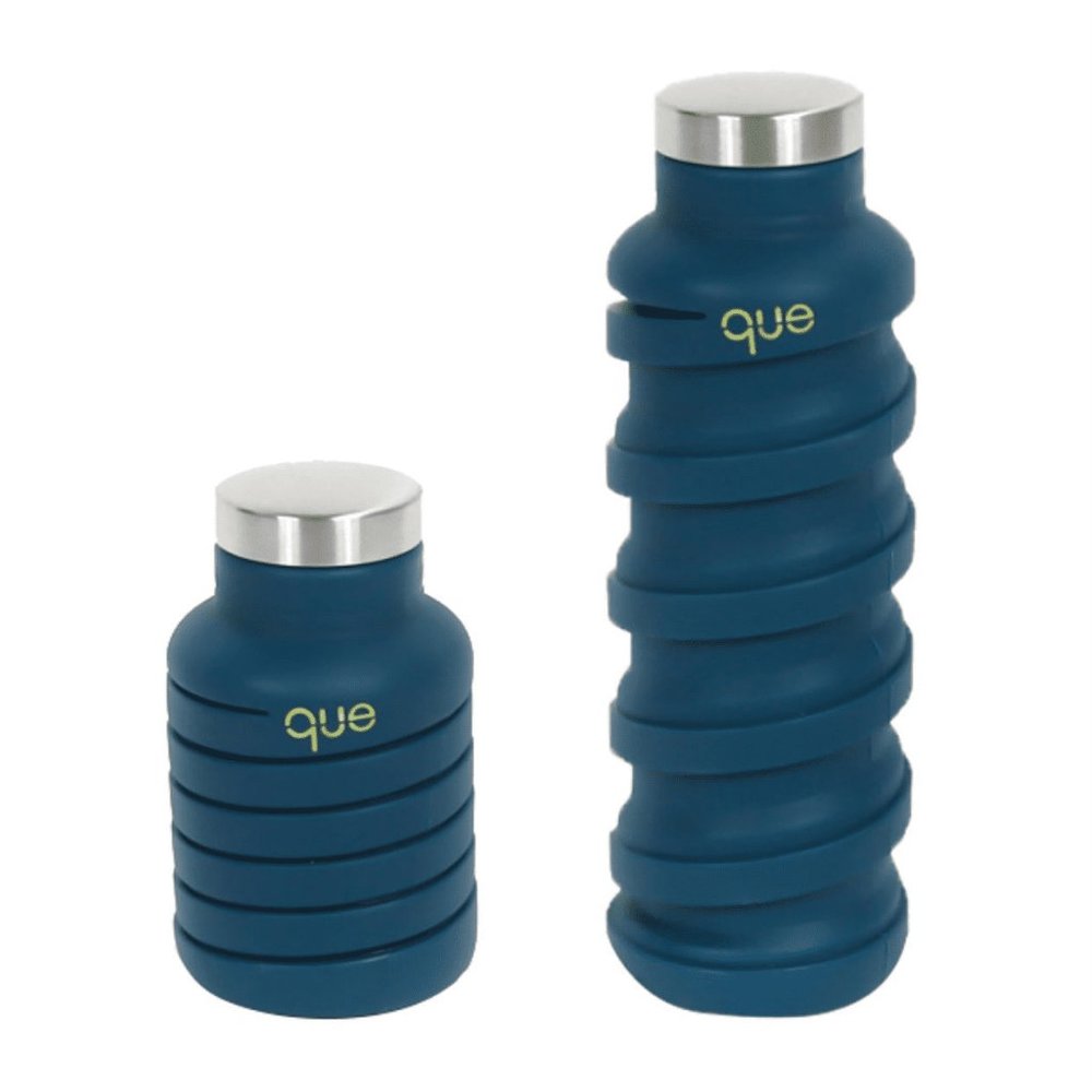 Blue Silicone Collapsible Water Bottle